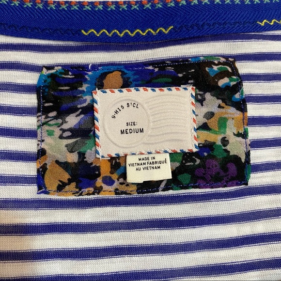 Anthro Postmark Ruffled Striped Tee - Picture 5 of 6